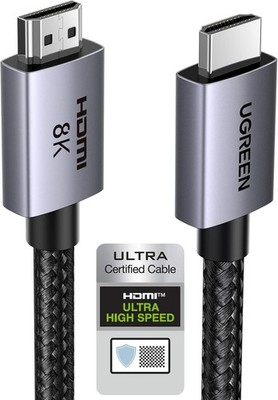 UGREEN 8K HDMI 2.1 Cable 48Gbps 6.6FT, Certified Ultra High Speed HDMI Cord Alum