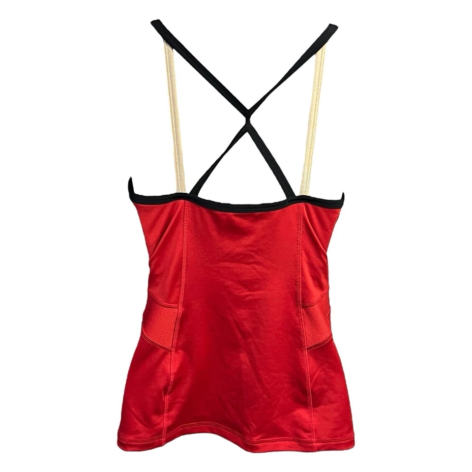 K-SWISS  Racerback Tank Top USA Size XS Red Black Built-In Bra Athletic Yoga - Image 3 of 4