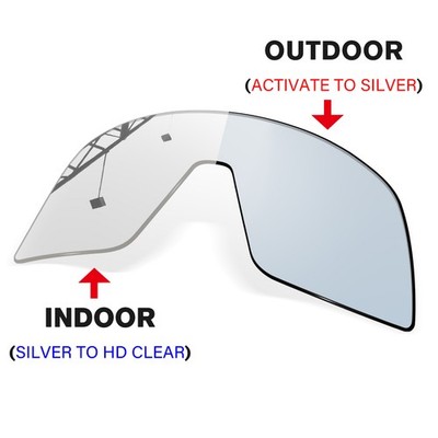 Transition-Clear to Silver Replacement Lenses for Oakley Sutro Asian Fit OO9406A
