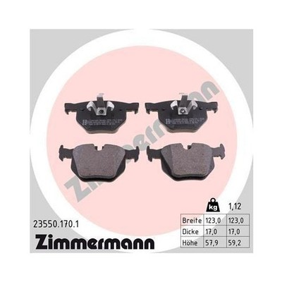 Zimmermann 23550.170.1 Bremsbelagsatz Scheibenbremse Hinterachse für Bmw