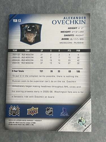 2024-25 Upper Deck NHL Series 1 Young Guns Renewed #YGR-13 Alexander Ovechkin - Bild 2 von 2