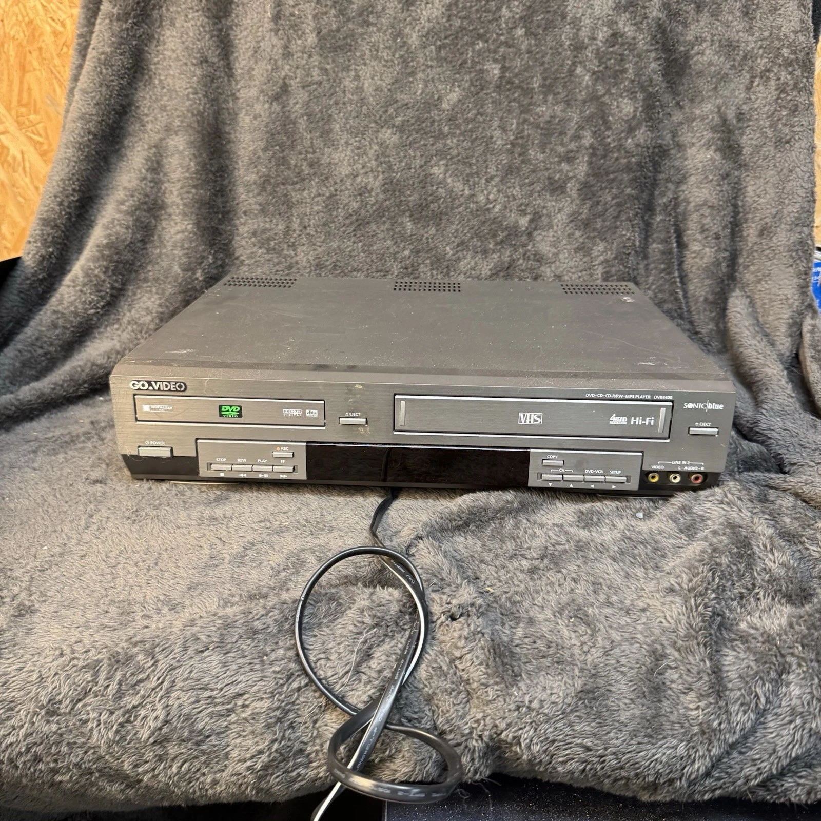Go Video Sonic Blue DVR4400 DVD/VHS Combo Recorder Powers ON - NO REMOTE