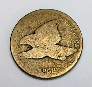 1858 P Philadelphia Mint US Flying Eagle Cent 1c Old U.S Coin