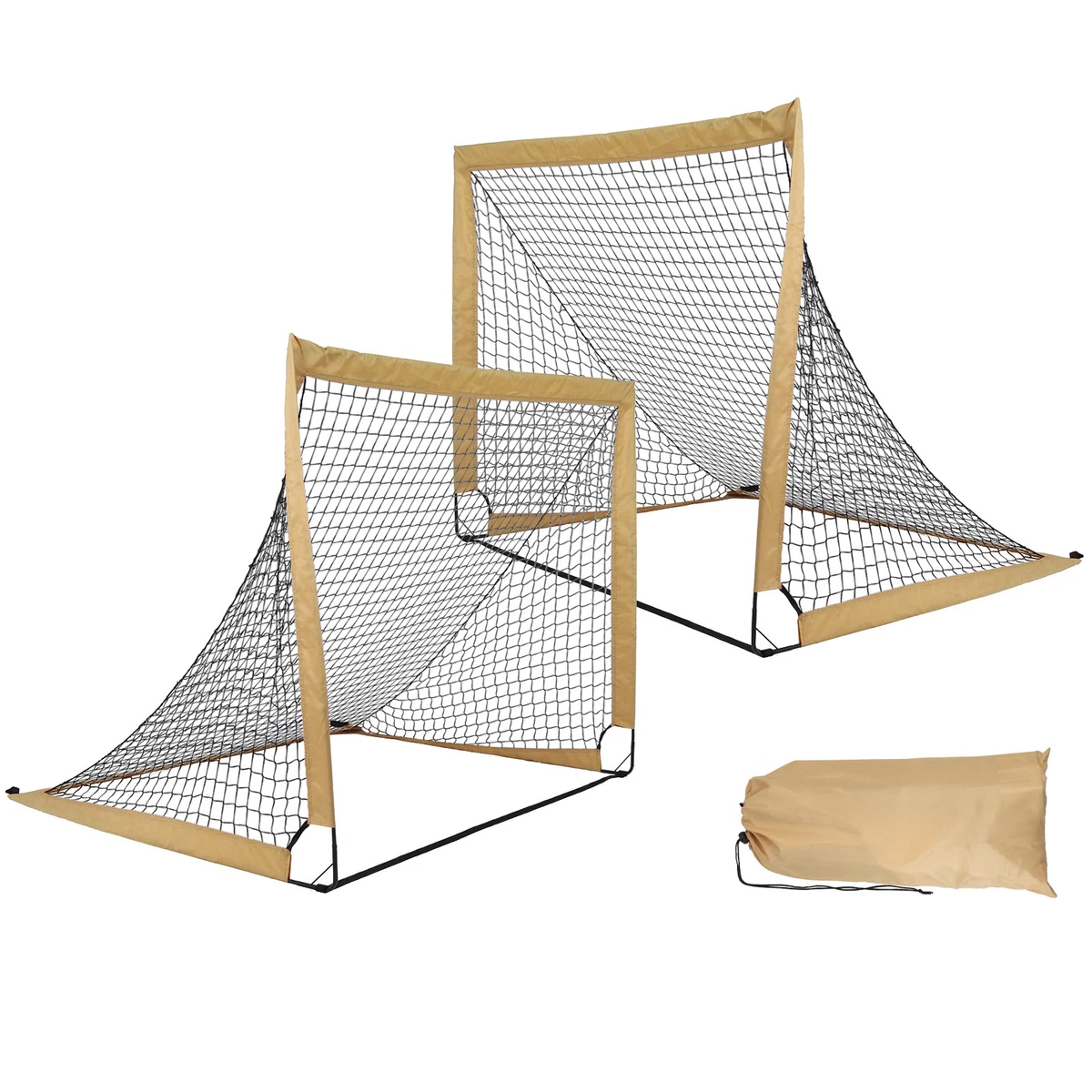 Porta Da Calcio 2 In 1 Pop-up Per Bambini – 121x80x80 Cm, Pieghevole, Con 6 Fori Per Allenamento, Borsa Trasporto Inclusa - 5