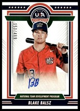 2022 Panini Stars & Stripes USA Baseball #NTDP-BB Blake Balsz Blue Ink