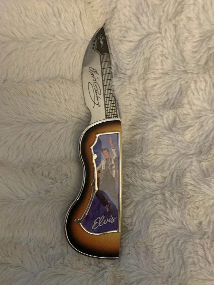 Navaja de Bolsillo Franklin Mint-Elvis Presley Guitar Collectors con Estuche Foto 3 de 4