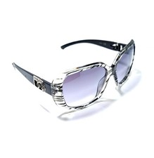 DG 26976 Womens White Leopard Sunglasses Purple Gradient Lens