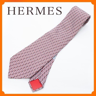 HERMES Necktie Tie All over H Logo pattern Authentic excellent gift