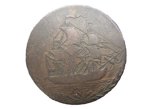 1791 GREAT BRITAIN UNITED KINGDOM ENGLAND HULL HALFPENNY COPPER TOKEN MEDAL