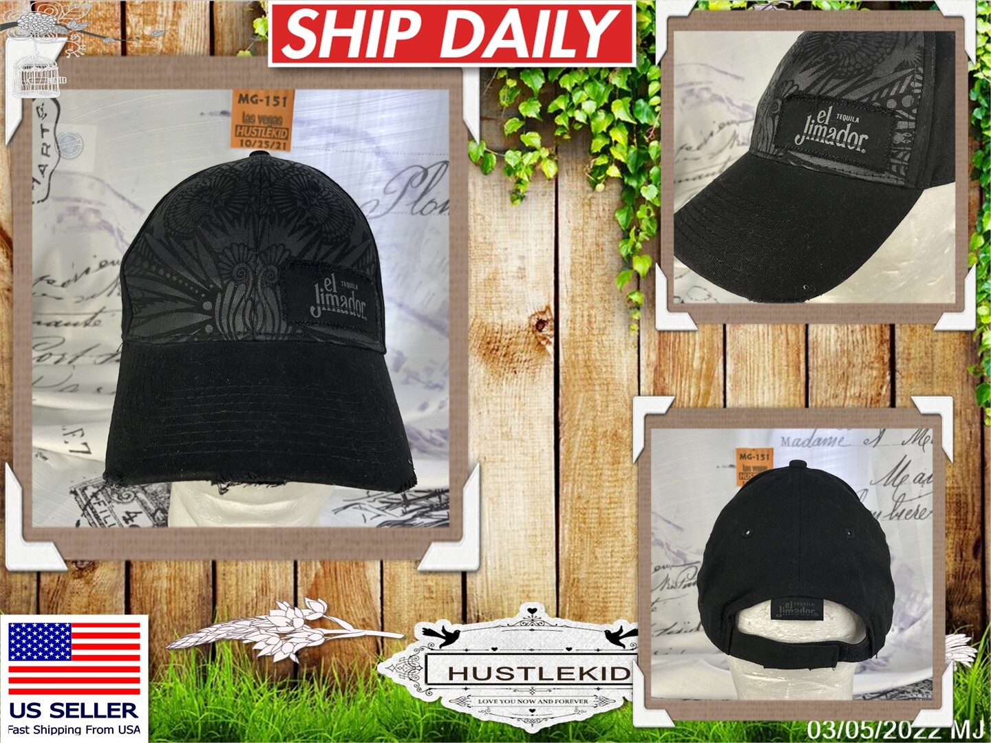 Genuine El Jimador Tequila Baseball Cap Hat Black Rar… Gem