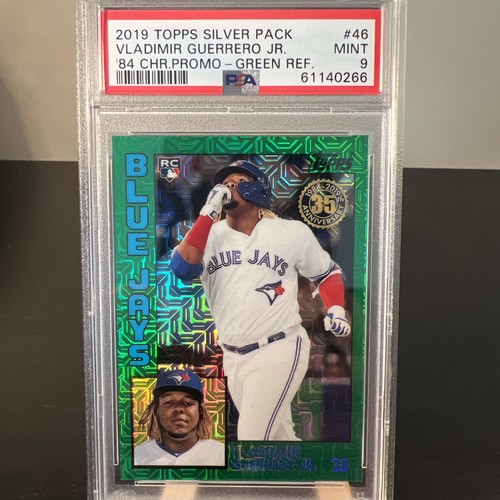 2019 Topps Silver Pack Vladimir Guerrero Jr. 84 Chrome PROMO GREEN REF/99  PSA 9 - Picture 1 of 3