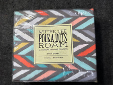 New Where The Polka Dots Roam twin Duvet Pillowcase Set Multicolor Herringbone