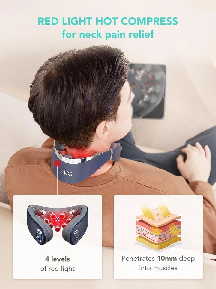 Neck Massager with Heat, Foldable Cordless Deep Tissue Vibration SKG G7 PRO FOLD - Image 4 of 4