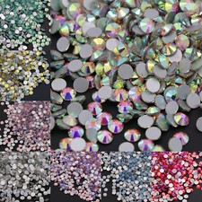 Glitter Rhinestone Crystal AB Non Hot Fix FlatBack Strass Garment Nail Art Stone