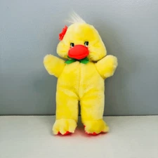 vtg dan brechner plush yellow easter duck 10” green bow cute stuffed animal