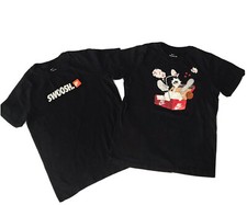 Nike T Shirt Lot Boys Medium Cotton Black Swoosh Air Basketball Sneakers Graphic