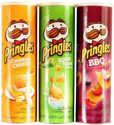 Pringles Potato Chips Variety Bundle: (1) Cheddar Cheese 5.96oz, Sour... 