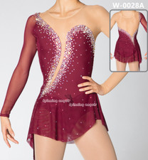 Ice Figure Skating Dress Adult Competition Skating Dress Dance Custom burgundy