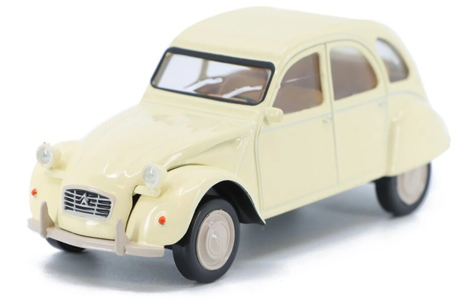 Norev 1:43 Diecast 1978 Citroen 2CV Beige Cream 4 Inch Model Car