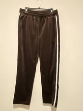 Forever 21 Mens Brown Velvet White And Black Striped Sweat Pants Size XL. 