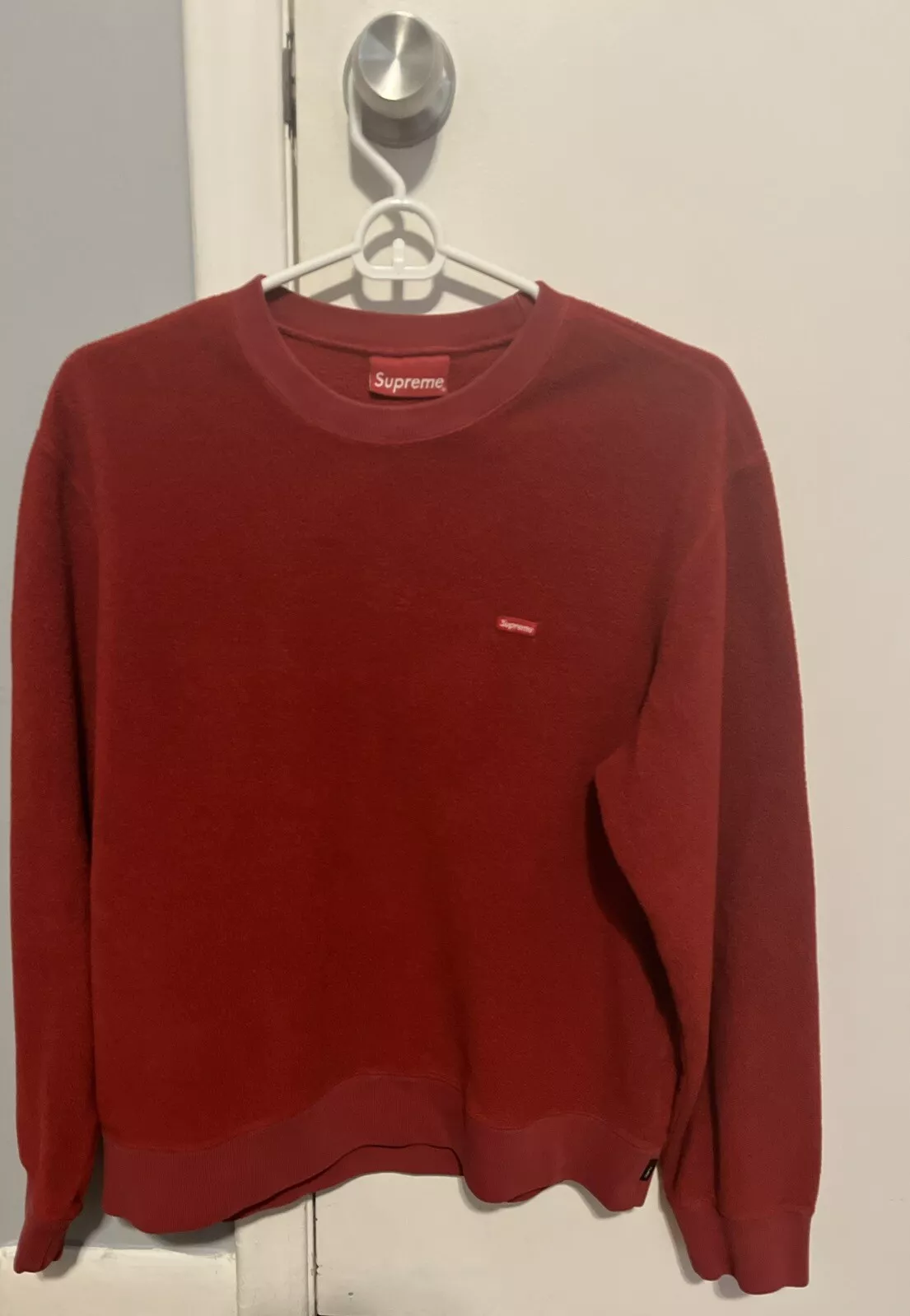 Petite boîte col rond rouge Supreme Polartec FW18