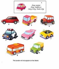 30 Personalized Address Labels Cars FA 2 