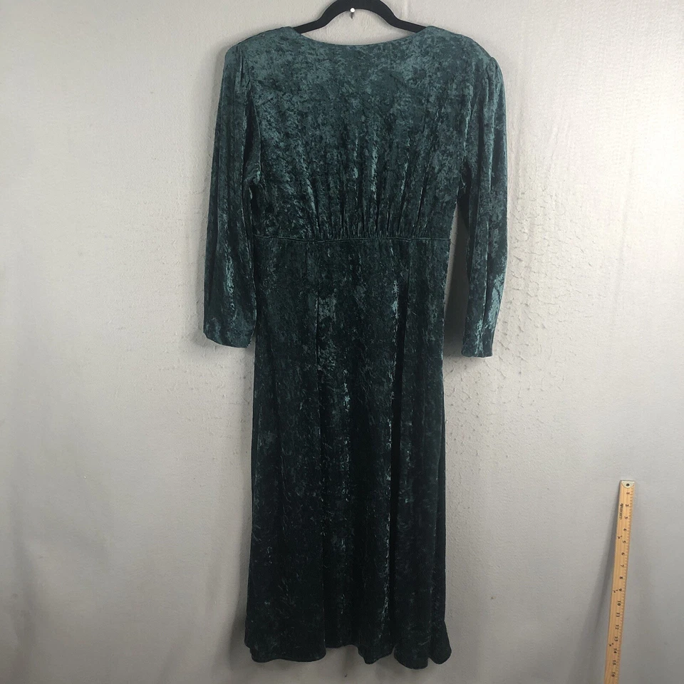 Maxi Vestido Vintage Y2K Terciopelo Para Mujer 10 Terciopelo Verde Navidad Artesanal Vacaciones Foto 4 de 4