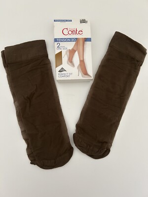 Elegant Conte Women's Collection One Size 2 Pairs of Elastic Socks