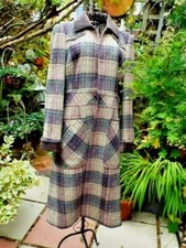 Fenn Wright Manson Delightful18% Silk Velvet Trimmed Coat~check 96% Wool Fabric