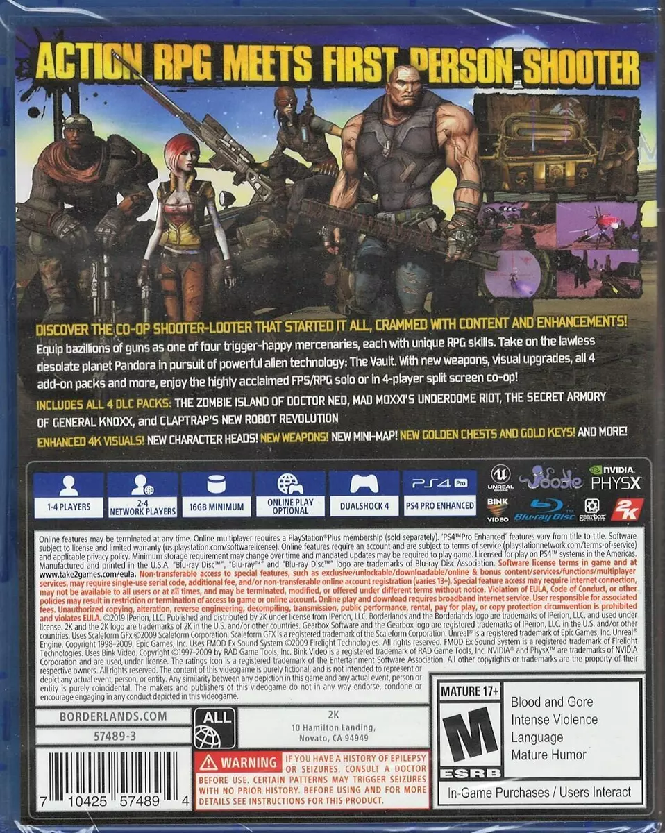 Borderlands game of the year sales edition ps4