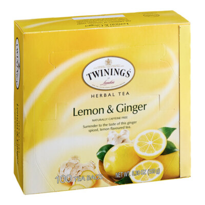 Twinings Lemon & Ginger Herbal Tea Bags - 400/Box