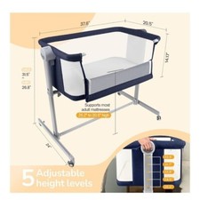 Cuna de noche para bebé Lil Pengyu - Cuna ajustable toda malla para recién nacido