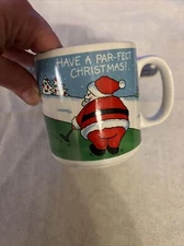 russ mug reindeer playing golf Santa Saying Have A Par-fect Christmas!