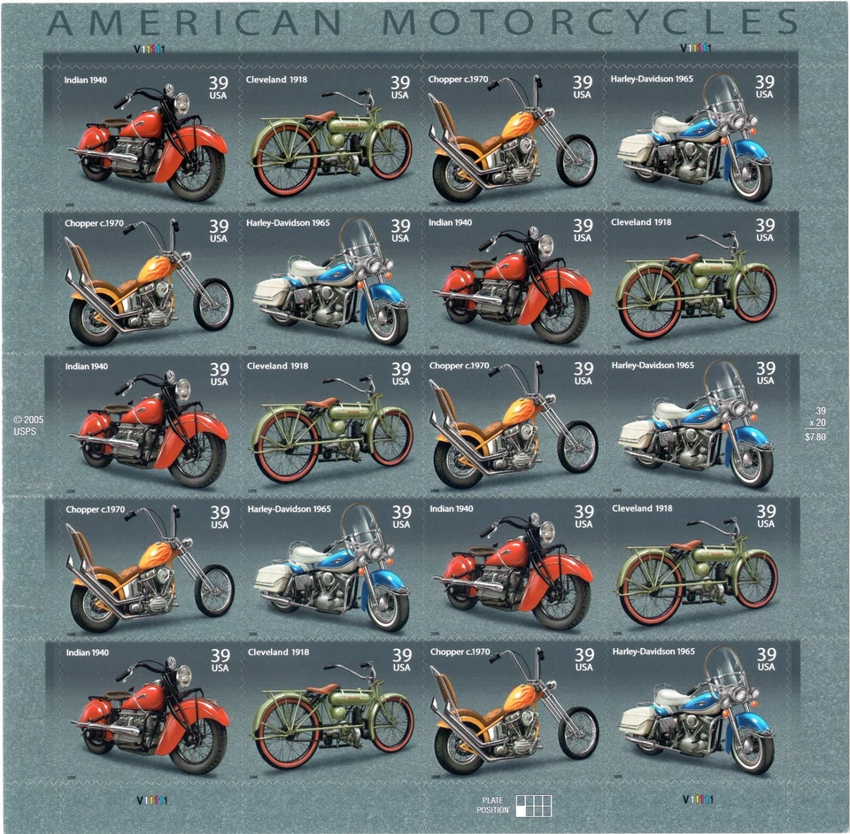 Scott #4088a (4085-88) American Motorcycles Sheet of 20 Stamps w/FDC - Sealed - Image 2 of 4