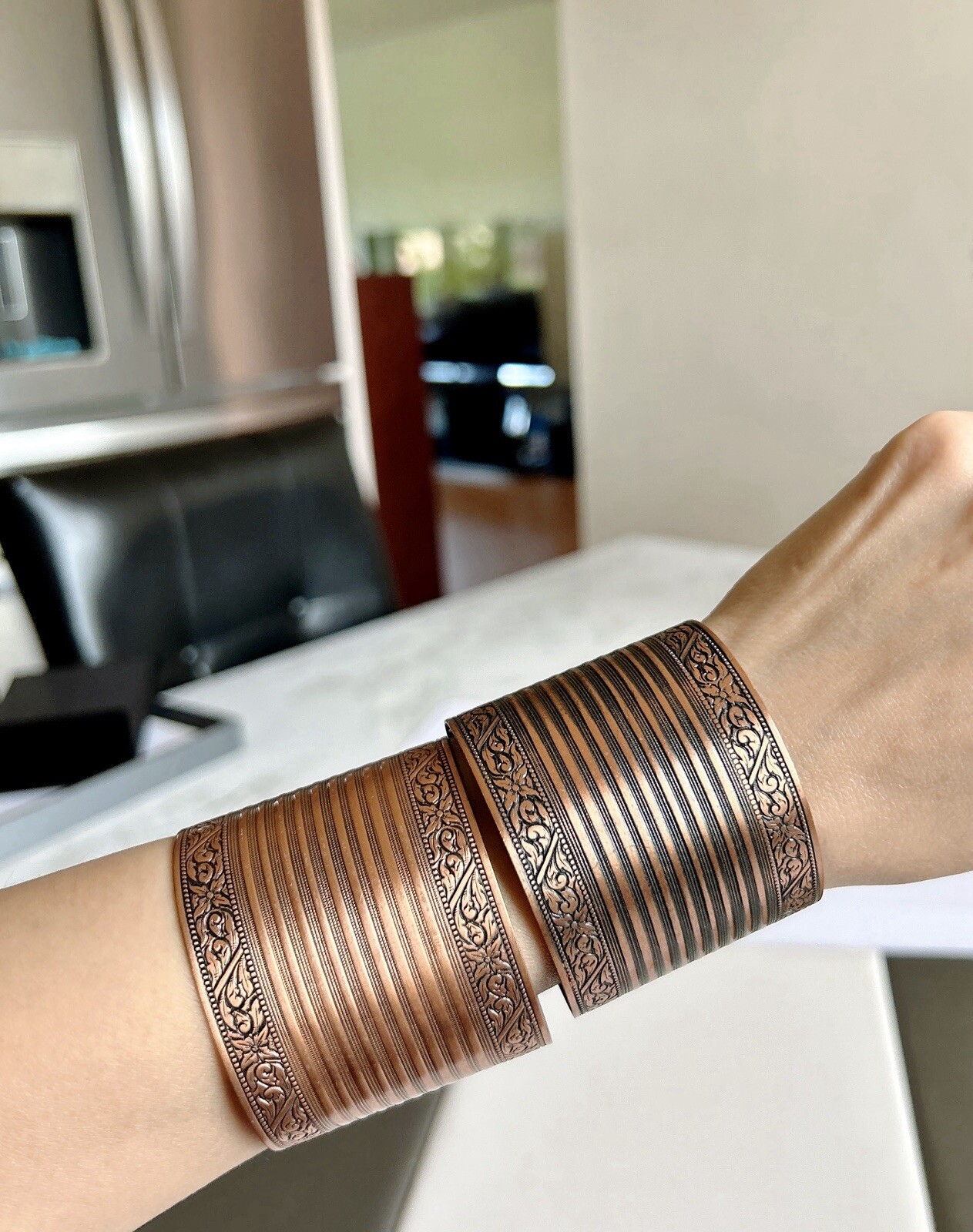 Two 2 Coppercraft Guild Solid Copper Cuffs - image 3