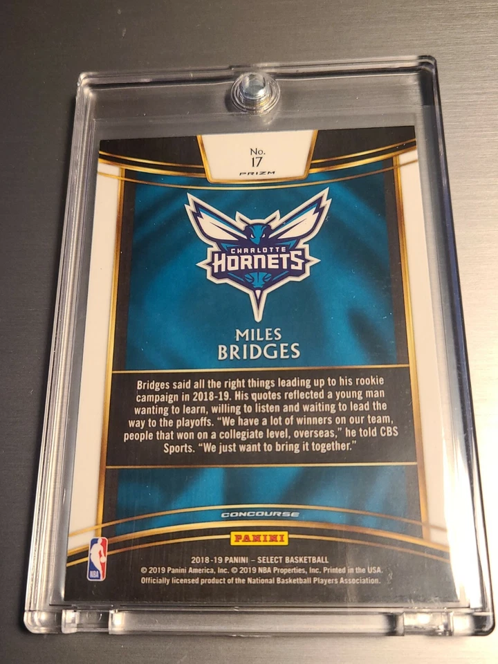 2018-19 Panini Select MILES BRIDGES Silver Prizm Concourse RC #17 Hornets Rookie - Image 2 of 4