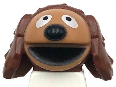 Lego New Minifigure Head Modified Muppet Rowlf Medium Nougat Face Piece