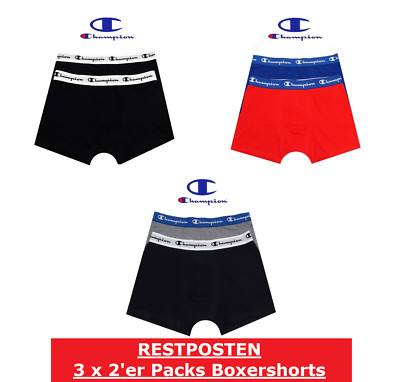 CHAMPION Essential Boxershorts 3 x 2er Pack Gr.S Mix Farben *NEU*