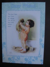 UNUSED vintage greeting card By Bessie Pease Gutmann FRIENDSHIP Child & Dog