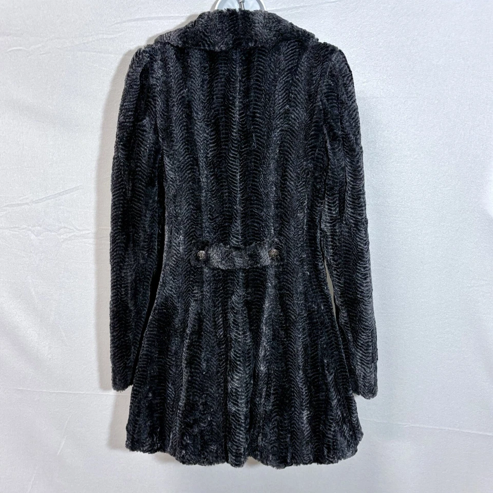 Chaqueta de piel sintética Free People abrigo columpio para mujer 0 espiga suave gris negro raro Foto 3 de 4