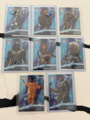 2025 Topps Chrome Marvel 8 Card Sky Blue RayWave Refractor Lot Ronan M'Baku