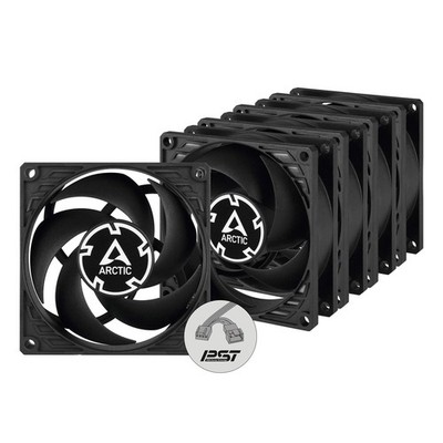 ARCTIC P8 PWM PST (5 Pack) - PC Fans, 80mm Case Fan with PWM Sharing Technology 