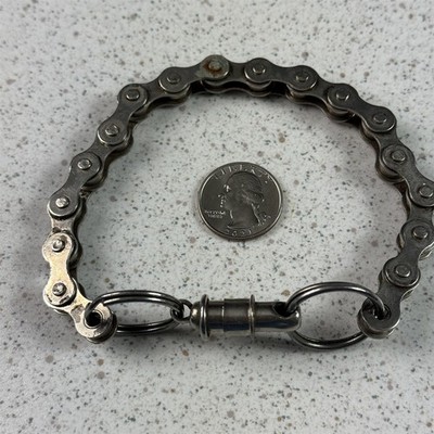 Custom Made Bike Bicycle Chain Pull Apart 12'' Long Metal Keychain Key Ring 53883