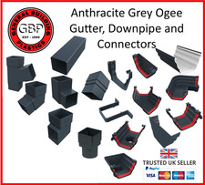 Ogee Anthracite Grey Gutter 135mm Guttering & 65mm Downpipe Fittings Rainwater