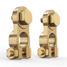 2Pcs Solid Brass Battery Terminal Connectors, Heavy Duty Thickened Copper All...