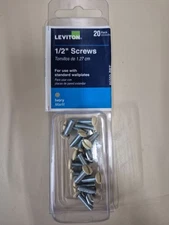 LEVITON IVORY Metal Wall Plate Cover SCREWS 1/2 Inch Height 20 Pack 86000-PRT