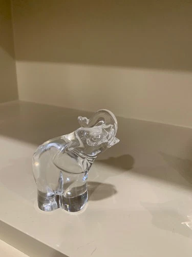 steuben glass elephant paperweight