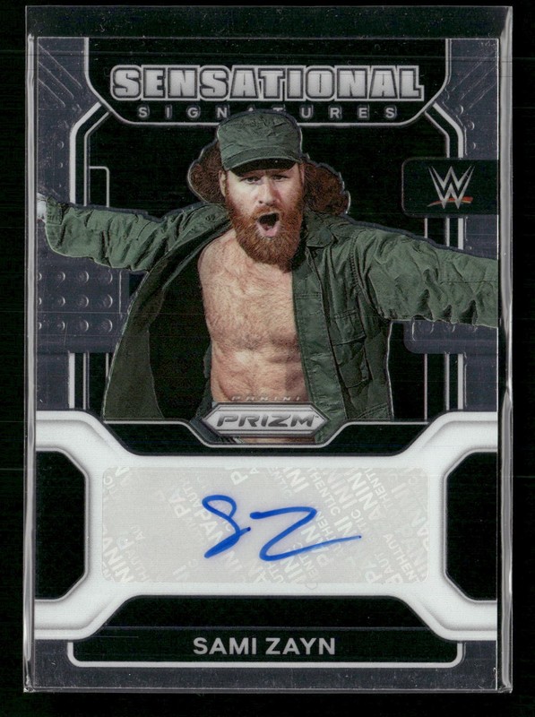 2022 Panini Prizm WWE #SS-SZY Sami Zayn Sensational Signatures AU