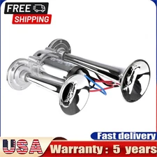 Train Electric Air Horn For Trucks Car Boats Super Loud Dual Trumpet