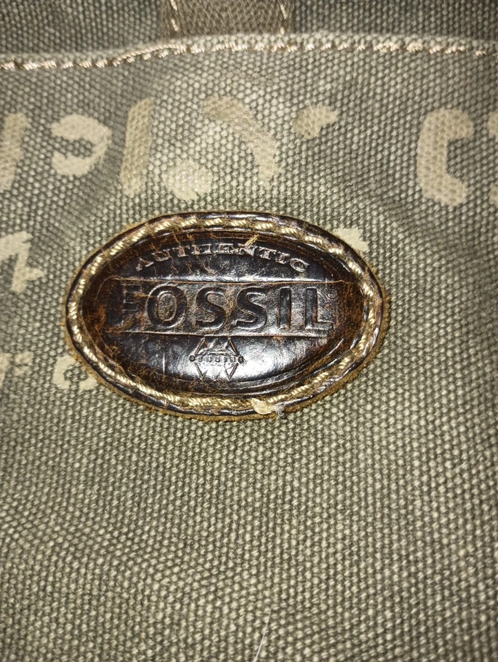 Bolso mensajero de lona fósil verde oliva correa de hombro ajustable para hombre Foto 3 de 4